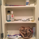 My bare cupboard; There’s half a Xanax in that IBProfen bottle